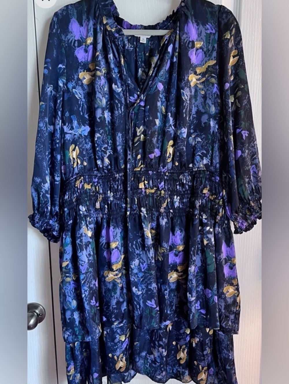 Ophelia Roe 3X Dark Floral Smocked Dress Cottagecore Boho Witchy Midi
Loose Lite